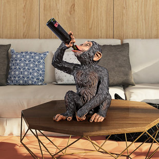 DESIGN TOSCANO Anisetta Liqueur Drinking Monkey Statue