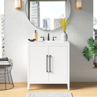 MERCURY ROW® Adrienne 30'' Single Bathroom Vanity with Quartz Top