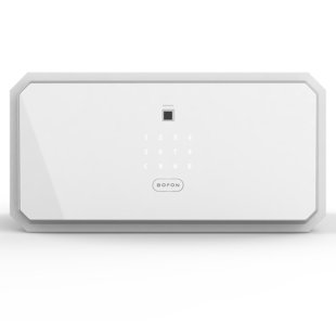 BOFON Security Box with Key, Safe Box, Fingerprint Password Safety Boxes for Home, White