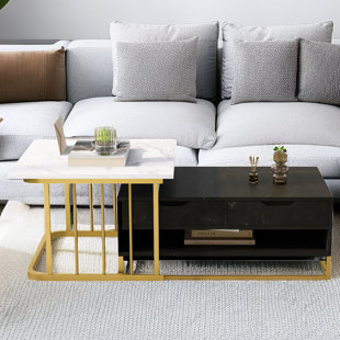 AFIA PREMIUM COLLECTION Frame 2 Nesting Tables Set with Storage