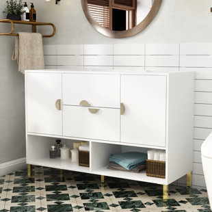 MOONQUAKE 47.2'' Double Bathroom Vanity Base Only in White