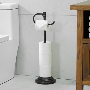 BESY Bathroom Free Standing Toilet Paper Holder with Weighted Base