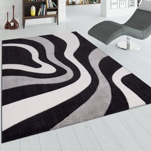 ZIPCODE DESIGN Kynlee Abstract Machine Woven Black/Grey/White Area Rug