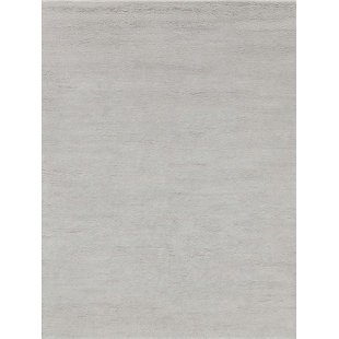 EXQUISITE RUGS Rectangle Merino Solid Color Hand-Knotted Wool Area Rug in Beige
