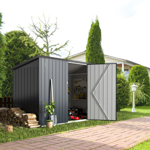 AECOJOY 7 ft. W x 3 ft. D Metal Horizontal Storage Shed