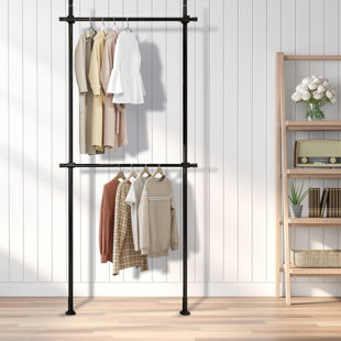 REBRILLIANT Amlcar 2-Tier Metal Adjustable Clothes Rack