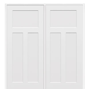 VERONA HOME DESIGN Door Hinge 80'' Solid + Manufactured Wood Paneled French Doors