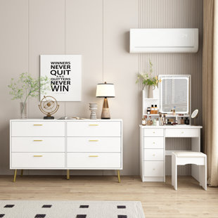 MERCER41 Meixi Upholstered 2 Piece Configurable Dresser Set