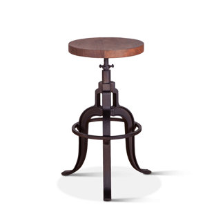 WILLISTON FORGE Eamon Swivel Adjustable Height Counter Stool with Metal Frame