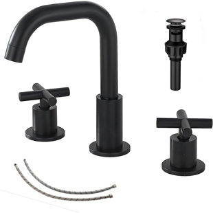 UFINE Widespread 2-handle Bathroom Faucet with Drain Assembly