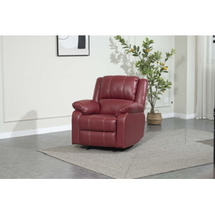 EASCOM Modern PU Leather Upholstered Motion Recliner with Pillow Top Armrest, Rocker Recliner