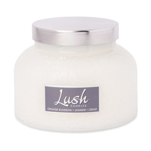A CHEERFUL CANDLE LLC Lush Orange Blossom Jasmine Cedar Scented Jar Candle