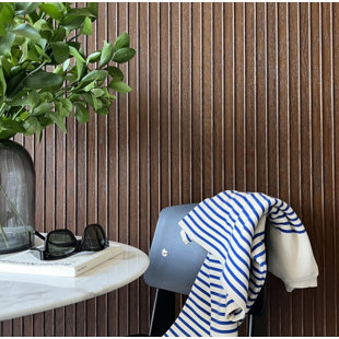 TIMELINE WOOD TIMELINE Fluted Solid Oak Classic Bead 5.25” X 72” Real Wood Slat Wall Paneling - 6 brds