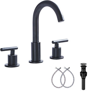 UFINE Widespread 2-handle Bathroom Faucet with Drain Assembly