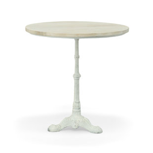 WILLISTON FORGE Kahloni Round Solid Wood Top Metal Base Dining Table