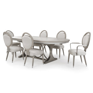 MICHAEL AMINI Eclipse 7 - Piece Extendable Trestle Dining Set