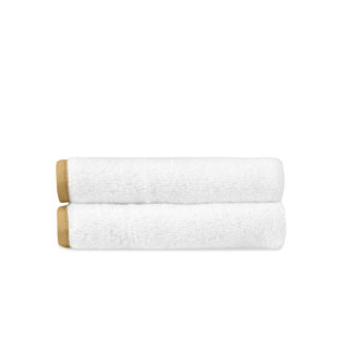 HOME TREASURES LINENS Ribbons Turkish Cotton Terrycloth Bath Towels (Set of 2)