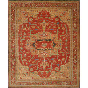 PASARGAD Serapi Oriental Hand-Knotted Wool Red/Rust Area Rug