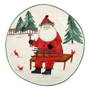 VIETRI Old St. Nick Large Bowl with Sleigh