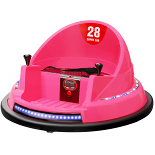 HOMLUX Bumper Car for Toddlers 1-3, 6V with Remote Control, Lights Music & 360 Degree Spin for Birthday Gift(Pink)