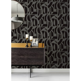 SCOTT LIVING HOME Carter Geometric Flock Wallpaper