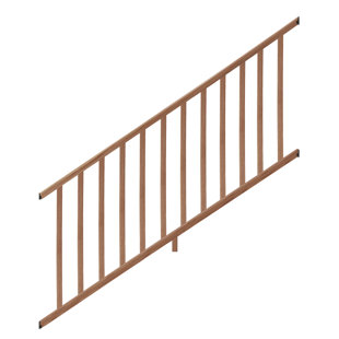 PROWOOD 6 ft. Moulded Wood Stair Railing Kit with Square Wood Balusters