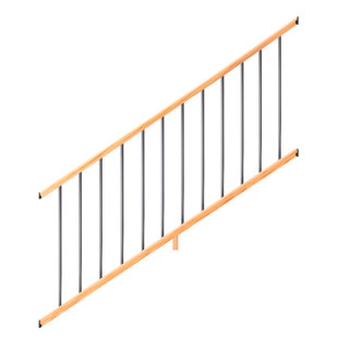 ProWood 6 Ft. Moulded Wood Stair Railing Kit with Round Aluminum Balusters