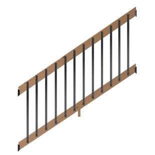 ProWood 6 ft. Wood Stair Railing Kit with Flat Aluminum Balusters