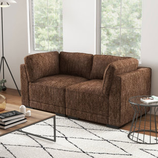 BONZY HOME Chenille 2-Seat Modular Reception Loveseat Elegance Meets Comfort
