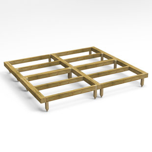 POWERSHEDS 238 cm x 247 cm Holzfundament, kesseldruckimprägniert, hergestellt für Power Gartenhäuser