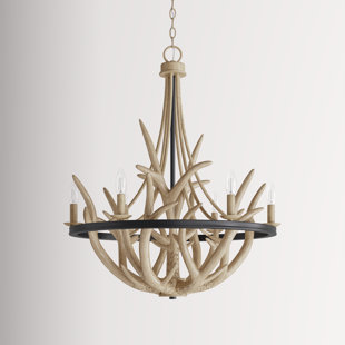 KELLY CLARKSON HOME Brest 6 - Light Antler Dimmable Empire Chandelier
