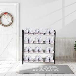 REBRILLIANT 12 Pairs Metal Shoe Rack