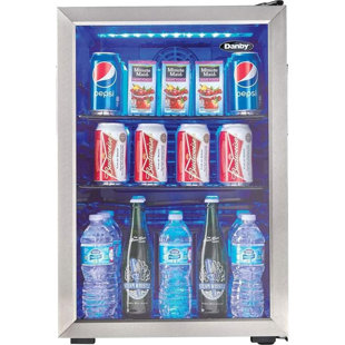 Danby 17.5'' W Freestanding 95 Cans (12 oz.) 2.6 Cubic Feet Beverage Cooler with Reversible Glass Door