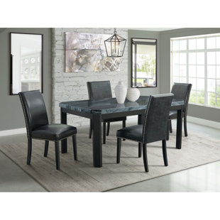 PICKET HOUSE FURNISHINGS Celine 5 - Piece Faux Marble Top Dining Set