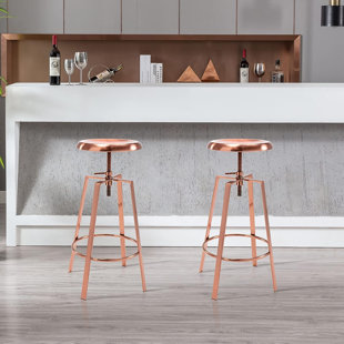 MERCER41 Cecely Swivel Adjustable Height Bar Stool (Set of 2)