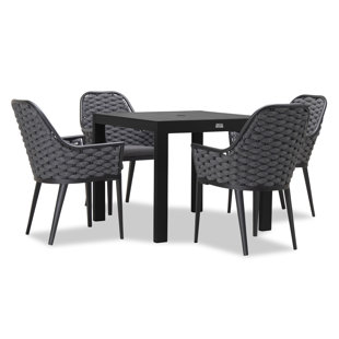 HARMONIA LIVING Parlor 4 - Person Square Outdoor Dining Set with Cushions