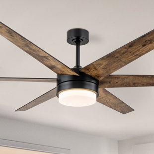 TRENT AUSTIN DESIGN® Chamlee 70'' 6-Blade DC Ceiling Fan with 3CCT Dimmable LED Lights and Remote Control