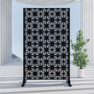 EASCOM 47.2" W x 71.5" H Outdoor Privacy Screen 6 - Panel Freestanding, Decorative Room Divider