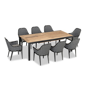 HARMONIA LIVING Parlor 8 - Person Rectangular Outdoor Dining Set with Cushions