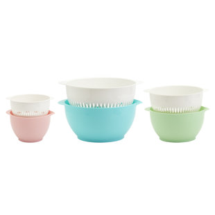 Basic Essentials Mixing Bowls with Colanders Set