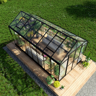 AMERLIFE Polycarbonate Greenhouse Double Swing Doors 2 Vents 5.2FT Added Wall Height