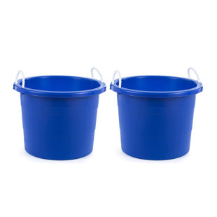 United Solutions Easy-Access Storage Rope Handle Tub, 19 Gal, Blue, 2 Pack (Set of 2)