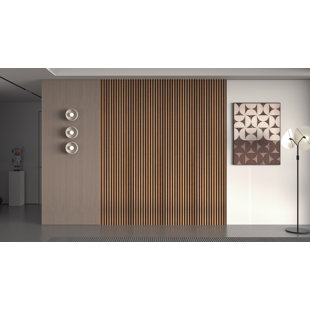 E-JOY 94.5” x 23.6” Acoustic Wood Wall Paneling, Decorative Soundproof Panels for Walls and Ceilings, 3D Slat Wood Wall Panels (Set of 2)