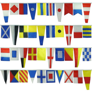 IN THE BREEZE 40 Piece Maritime Signal Flags On String