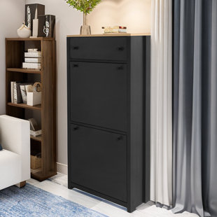 AFIA PREMIUM COLLECTION 24 Pair Shoe Cabinet 24 Pair Shoe Storage Cabinet (Set of 2)