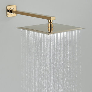 NABIYY Gold Shower Faucet Set System Wall Mounted Shower Head Combo w/Mixer Valve Kit