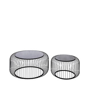 CIMC HOME Couchtisch-Set aus Glas (Set besteht aus 2)