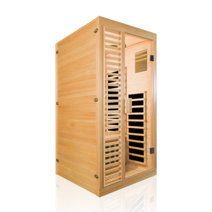 Freeport Park® Hertel 1 - Person Bluetooth Compatible FAR Infrared Sauna in Hemlock