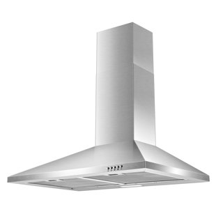 Tieasy 30" Stainless Steel 450 CFM Convertible Wall Range Hood with Mesh Filter