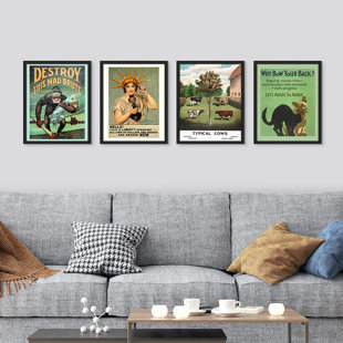 SIGNLEADER " 1920s Vintage Poster Art Deco Nouveau " 4 - Pieces